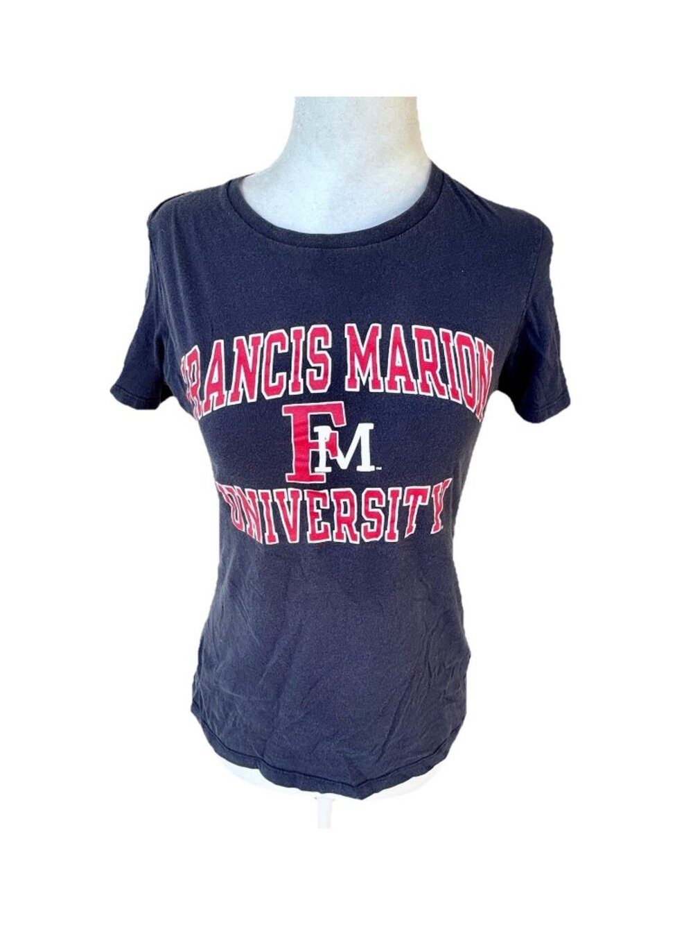 Francis Marion University Navy Blue T-Shirt Ladies Small Short Sleeve Champion
